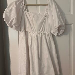 White Puff Sleeve Dress